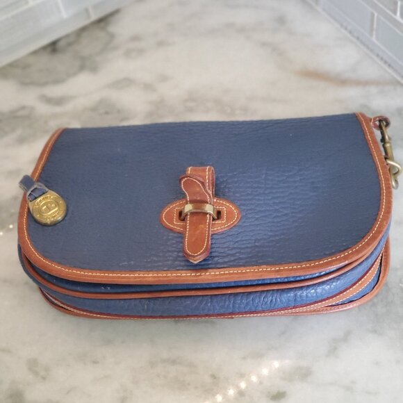 RARE Vintage Dooney and Bourke Saddle Bag 80's Pre-Tag Cadet Blue - Picture 9 of 17